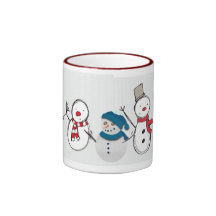 Día de fiesta de los muñecos de nieve tazas de café