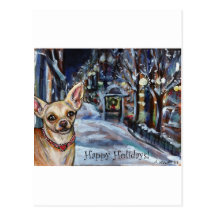 Día de fiesta de Navidad de la chihuahua Tarjetas Postales