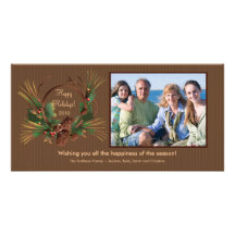 Día de fiesta elegante PhotoCard de la guirnalda d Tarjeta Con Foto Personalizada