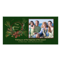 Día de fiesta elegante PhotoCard de la guirnalda d Tarjeta Fotográfica Personalizada