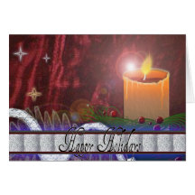 día de fiesta iluminado por velas tarjeta