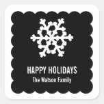 Día de fiesta moderno del navidad de la concha de  calcomanía cuadradas personalizadas