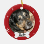 Día de fiesta personalizado de la foto del perro/d adorno de navidad