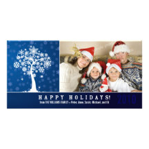 Día de fiesta Photocard de la familia del árbol de Plantilla Para Tarjeta De Foto