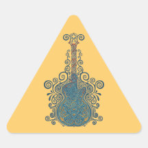 Día de la guitarra muerta pegatina de triangulo