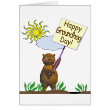Día de la marmota feliz Groundhog Tarjeton