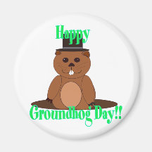¡Día de la marmota feliz! Imanes Para Frigoríficos