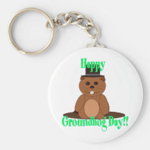 ¡Día de la marmota feliz! Llavero Personalizado