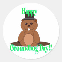 ¡Día de la marmota feliz! Pegatinas