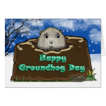 Día de la marmota feliz, tarjeta