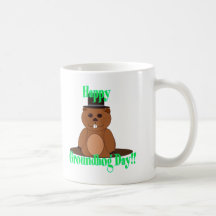 ¡Día de la marmota feliz! Taza De Café