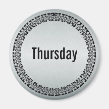 Día de la semana jueves imán de frigorífico
