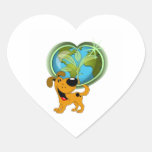 Día de la Tierra y calabaza Pegatinas Corazon