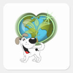 Día de la Tierra y Cutie Pegatinas Cuadradas Personalizadas