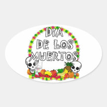 Dia De Los Muertos Calcomanía De Oval