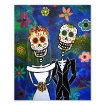 Día de los pares del boda de la pintura muerta cojinete