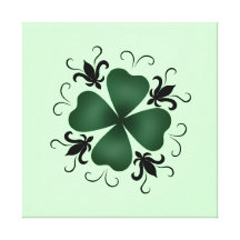 Día de lujo del St Patricks del trébol del victori Lona Envuelta Para Galerias