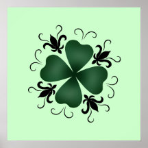 Día de lujo del St Patricks del trébol del victori Poster