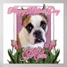 Día de madres - dogo inglés - Cambridge Poster