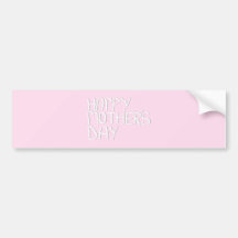 Día de madres feliz. En rosa y blanco. Personaliza Etiqueta De Parachoque