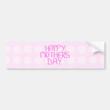 Día de madres feliz. Estampado de plores rosado Etiqueta De Parachoque