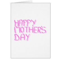 Día de madres feliz.  Letras rosadas Felicitación