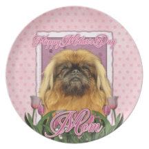Día de madres - Pekingese - guijarros Plato Para Fiesta