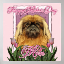 Día de madres - Pekingese - guijarros Poster