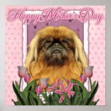 Día de madres - Pekingese - guijarros Posters