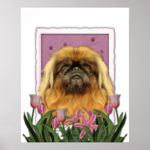 Día de madres - Pekingese - guijarros Posters