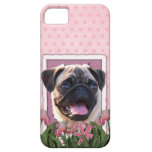 Día de madres - tulipanes rosados - barro amasado iPhone 5 Case-Mate cobertura