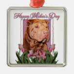 Día de madres - tulipanes rosados - chino Shar Pei Ornamentos Para Reyes Magos