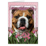 Día de madres - tulipanes rosados - dogo felicitacion 