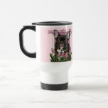 Día de madres - tulipanes rosados - Frenchie - tru Tazas De Café