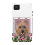 Día de madres - tulipanes rosados - Terrier austra Case-Mate iPhone 4 Funda