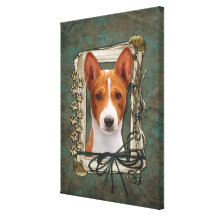 Día de padres - patas de piedra - Basenji Impresion En Lona