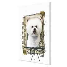 Día de padres - patas de piedra - Bichon Frise Impresión En Lona Estirada