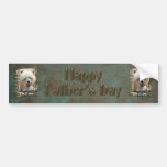 Día de padres - patas de piedra - caniche - albari etiqueta de parachoque