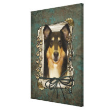 Día de padres - patas de piedra - collie - Carolin Impresiones De Lienzo