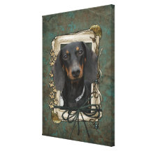 Día de padres - patas de piedra - Dachshund - Wins Lienzo Envuelto Para Galerias