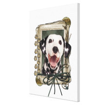 Día de padres - patas de piedra - Dalmatian Impresión En Lienzo Estirada