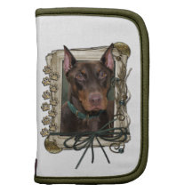 Día de padres - patas de piedra - Doberman - rojo Organizadores