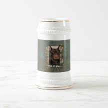 Día de padres - patas de piedra - Doberman - rojo Tazas De Café