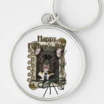 Día de padres - patas de piedra - dogo francés - t llavero personalizado
