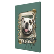 Día de padres - patas de piedra - dogo lona envuelta para galerías