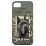 Día de padres - patas de piedra - great dane - gri iPhone 5 funda