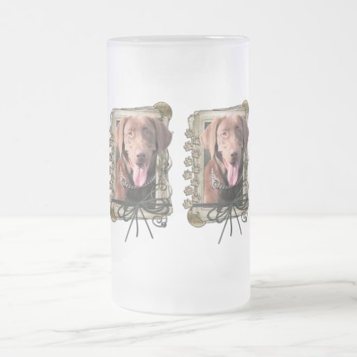 Día de padres - patas de piedra - Labrador - choco Taza De Café