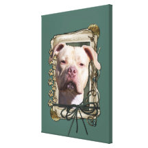 Día de padres - patas de piedra - Pitbull - chica  Impresion En Lona