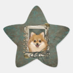Día de padres - patas de piedra - Pomeranian Colcomanias Forma De Estrella Personalizadas