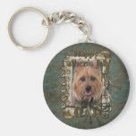 Día de padres - patas de piedra - Terrier australi Llaveros Personalizados